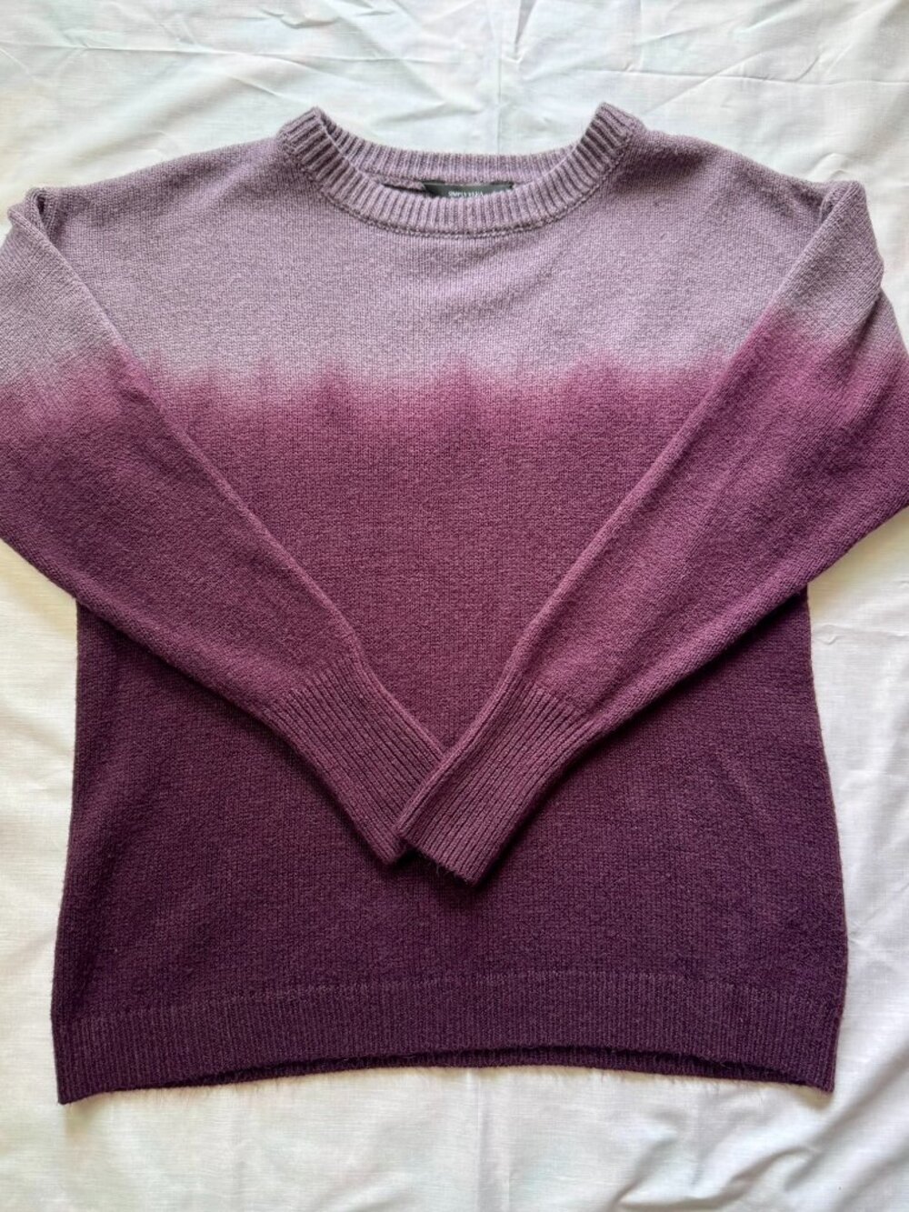 Vera Wang Purple Ombre Crewneck Sweater - Women's L Cozy